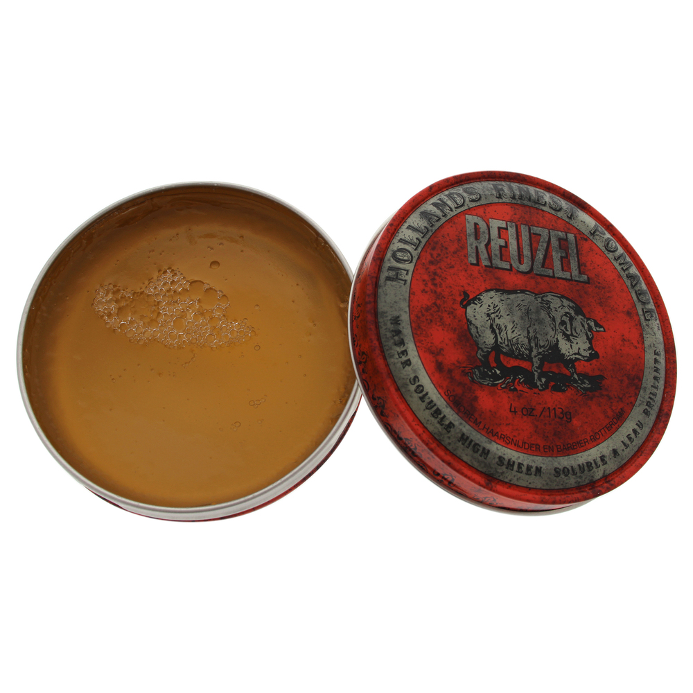 Red Water Soluble High Sheen Pomade by Reuzel for Men - 4 oz Pomade